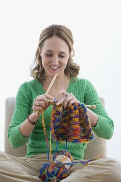 woman knitting